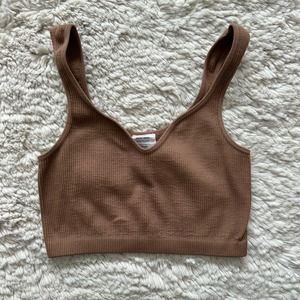 Cotton On Brown Ribbed Crop Tank Womens Size XS/S
